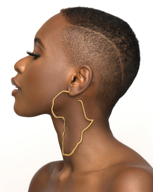 11cm Large Africa Map Shape Hoop Earrings