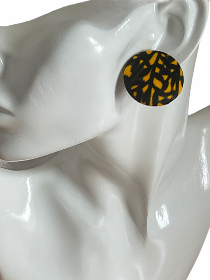 African Ankara Print Fabric Stud Earrings