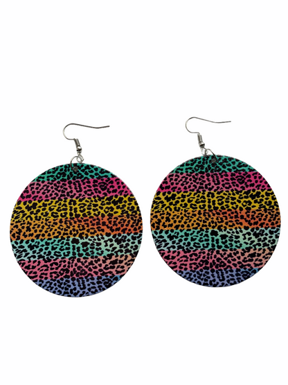 Hand Painted Heritage Wooden Dangle Earrings