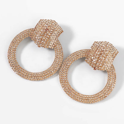 Large Luxury Crystal Rhinestones Statement Stud Earrings