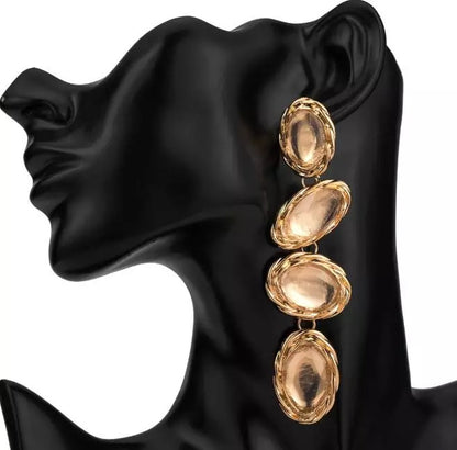 Long Elegant Sparkling Rhinestone Statement Stud Dangle Earrings