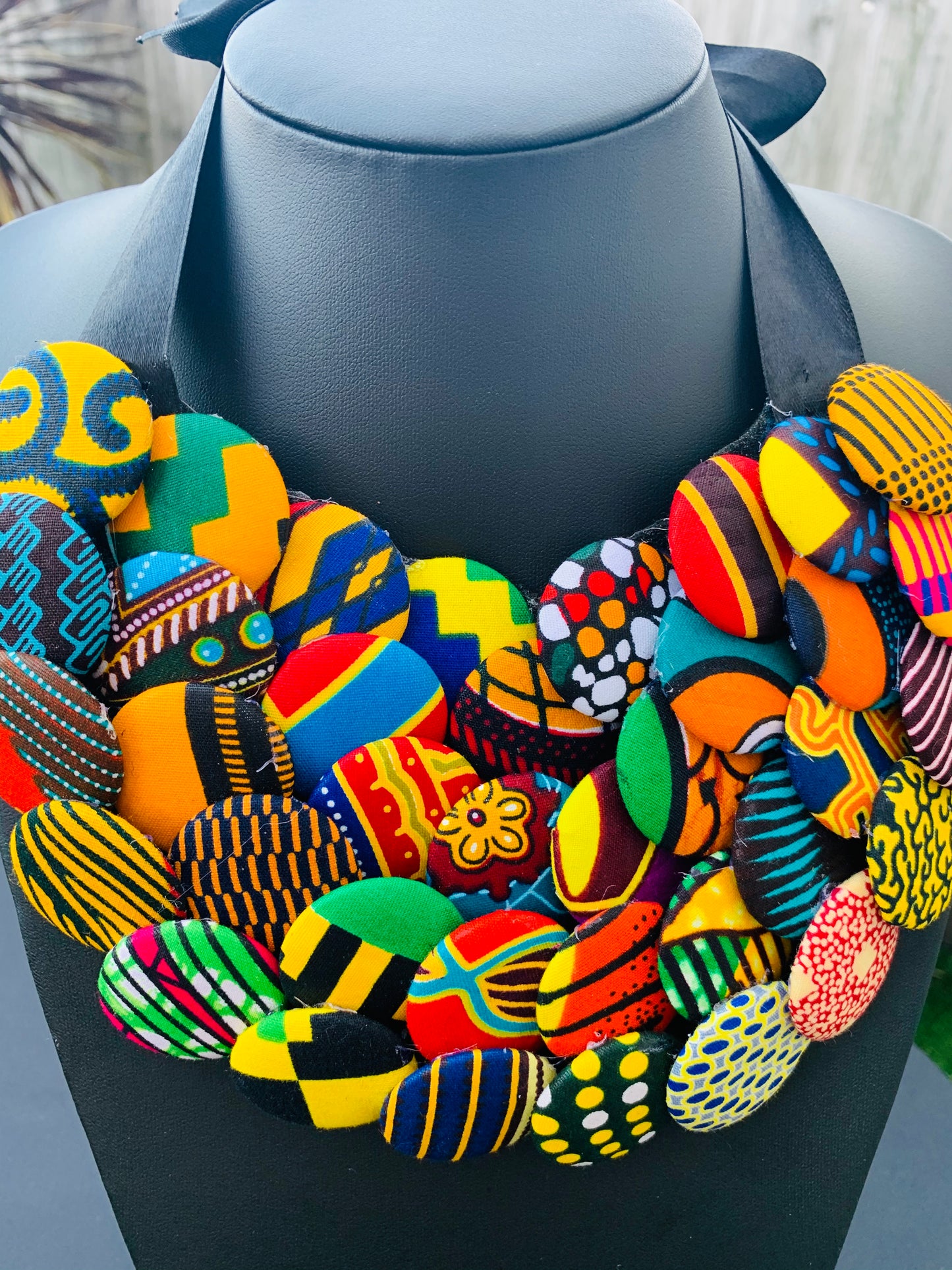 Ankara Print Fabric Collar Choker Necklace