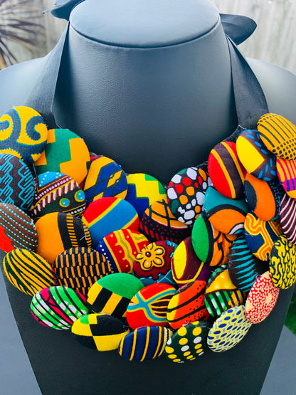 Ankara Print Fabric Collar Choker Necklace