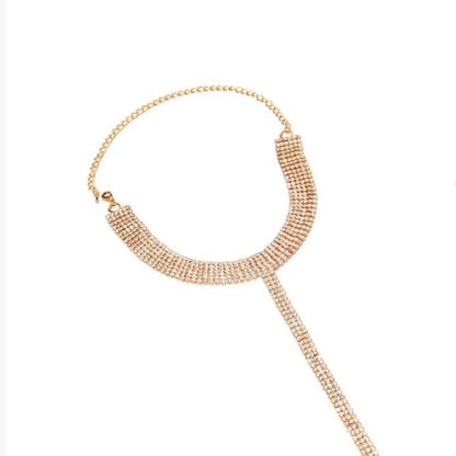 Crystal Rhinestone Body Harness Statement Choker Body Chain Jewellery