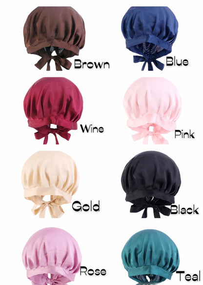 Satin Silk Single Layered Stylish Bonnet Cap With Ties