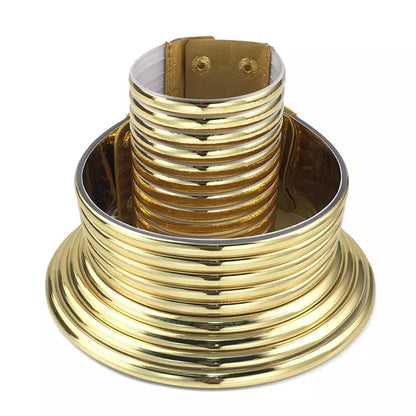 Ndebele Gold Cuff Leather Bangle Bracelets