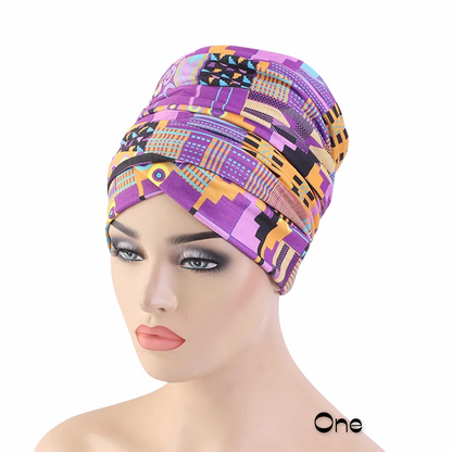 Long Stretch Printed Ankara Fabric Turban Head Wraps
