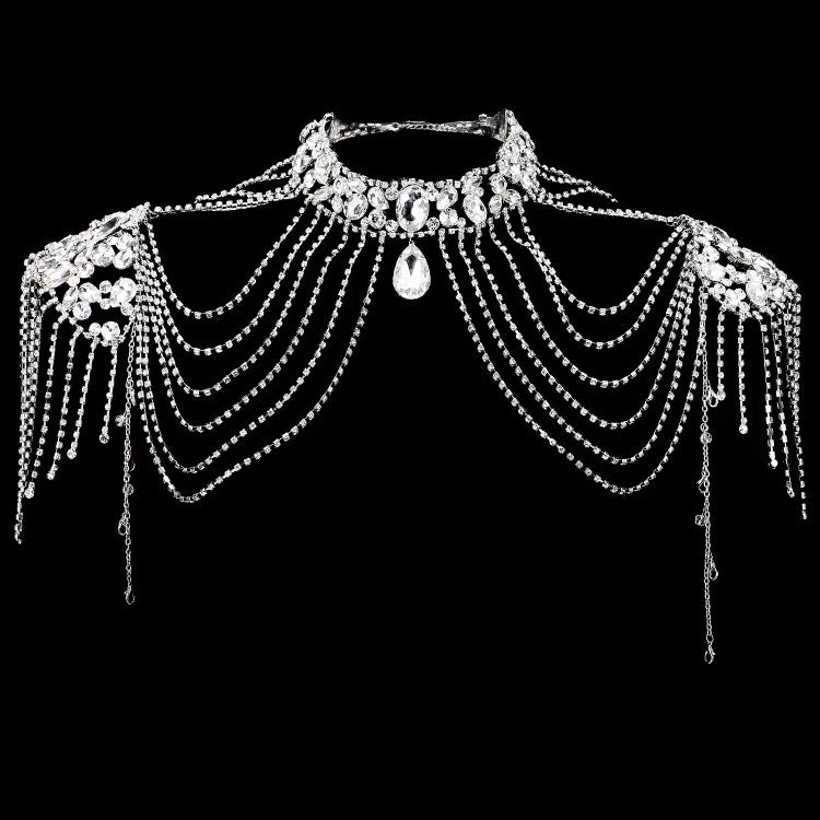 Bridal Choker Shoulder Statement Tassel Chain Body Jewellery