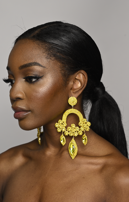 Elegant Statement Crystal Diamante Rhinestone Long Tassel Earrings