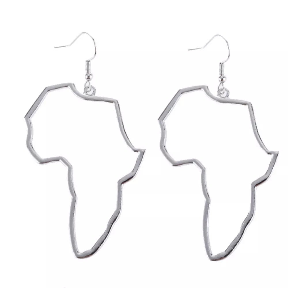 Lightweight Medium Africa Map Shaped Dangle Earrings