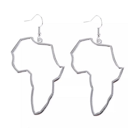 Lightweight Medium Africa Map Shaped Dangle Earrings