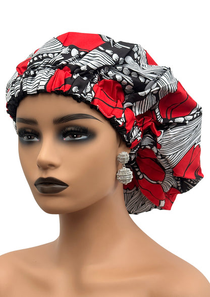 African Pattern Ankara Satin Silk Bonnet Caps