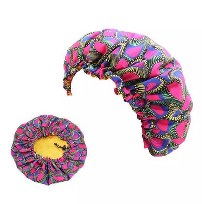 Adjustable Double Layered Revisable Satin Silk Bonnet Caps