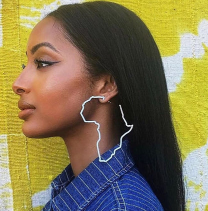 7cm Medium Africa Map Shape Hoop Earrings