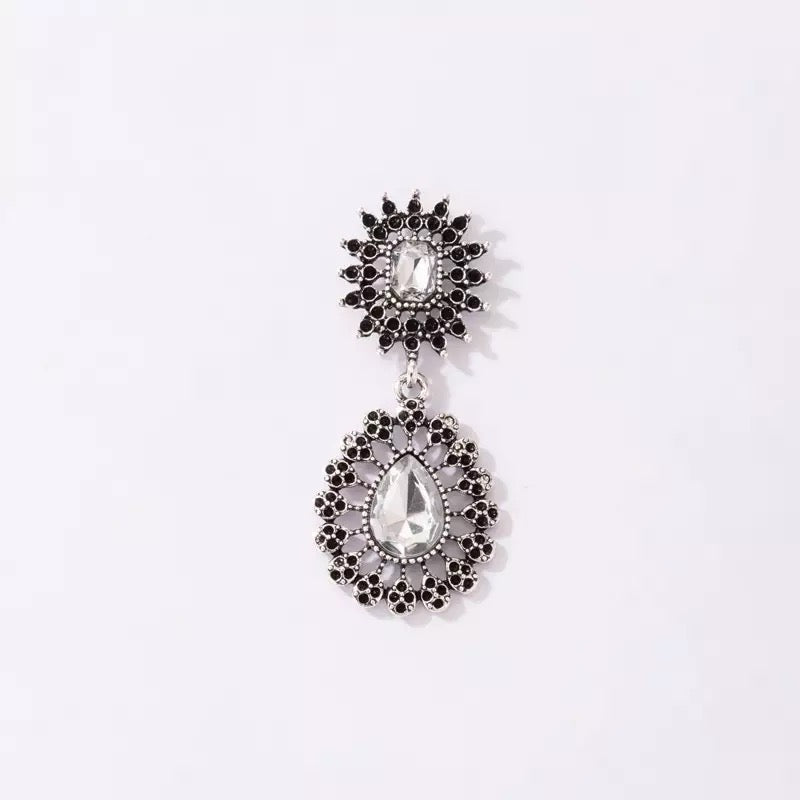 Elegant Classic Style Diamante Rhinestone Teardrop Dangle Stud Earrings