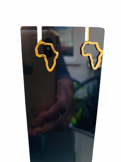 Africa Map Shaped Stud Earrings