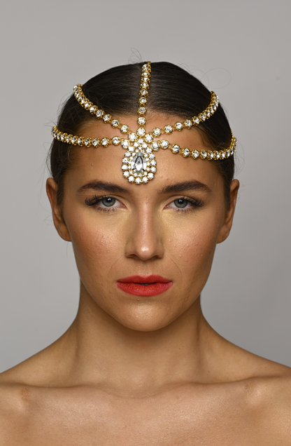 Crystal Diamante Rhinestone Multi layered Tassels Headpiece Hair Jewellery