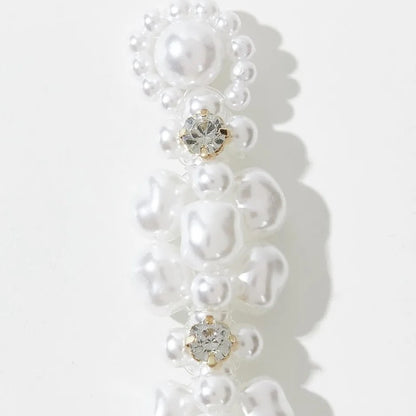 Long Elegant Faux Pearls Stud Earrings