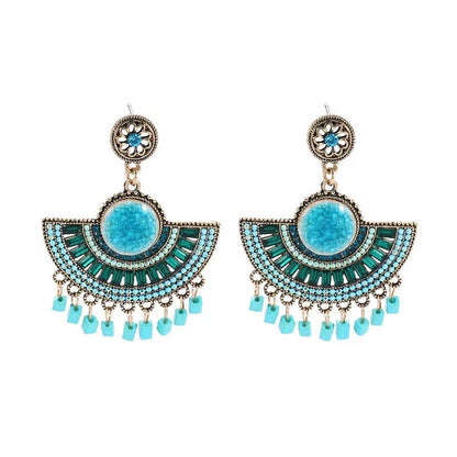 Bohemian Vintage Style Gypsy Tassel Retro Tribal Dangle Earrings