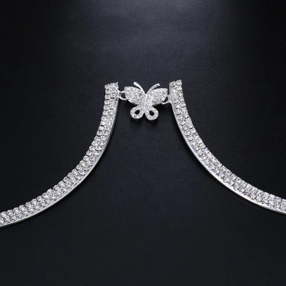 Crystal Rhinestone Bra Bracket Underwear Statement Body Chain Jewellery