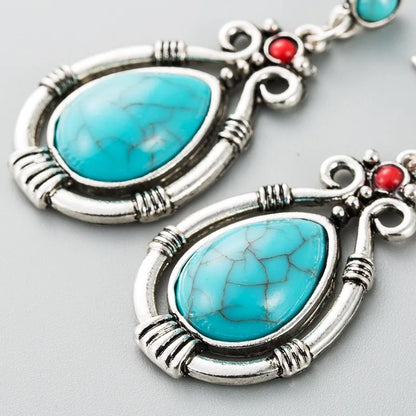 Bohemian Vintage Style Resin Teardrop Retro Dangle Earrings
