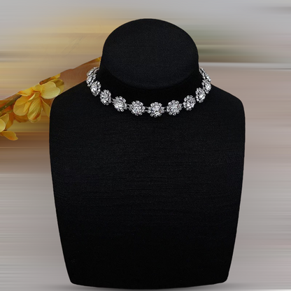 Elegant 1CM Wide Sparkling Rhinestones Crystal Choker Necklaces
