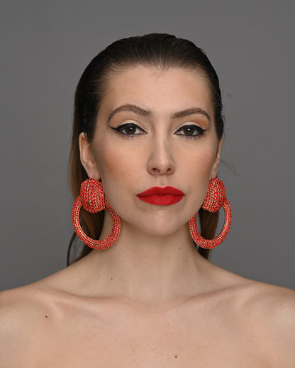 Large Luxury Crystal Rhinestones Statement Stud Earrings