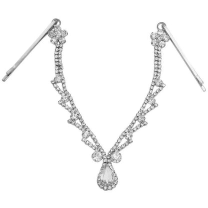 Crystal Diamante Rhinestone Multi layered Tassels Headpiece Hair Clip Jewelle