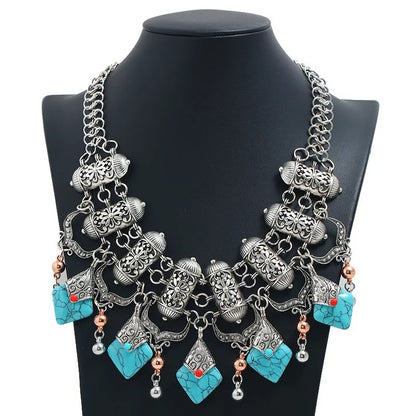 Charming Bohemian Tribal Ethnic Resin Pendant Statement Necklaces
