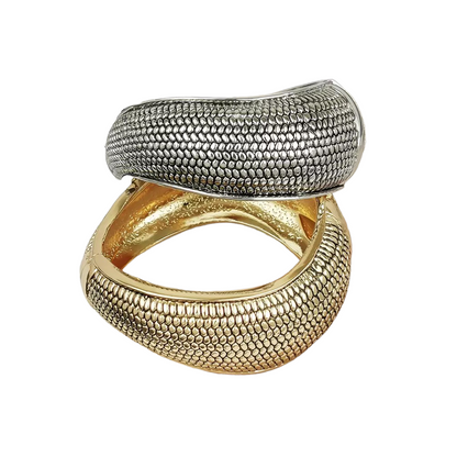 Charming Classic Medium Chunky Statement Bangle Bracelet Cuff