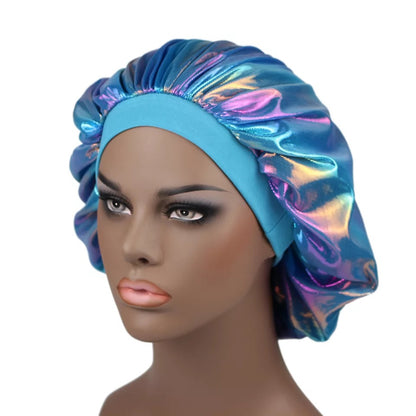 Wide Elastic Band Laser Breathable Lightweight Single Layered Bonnet Caps