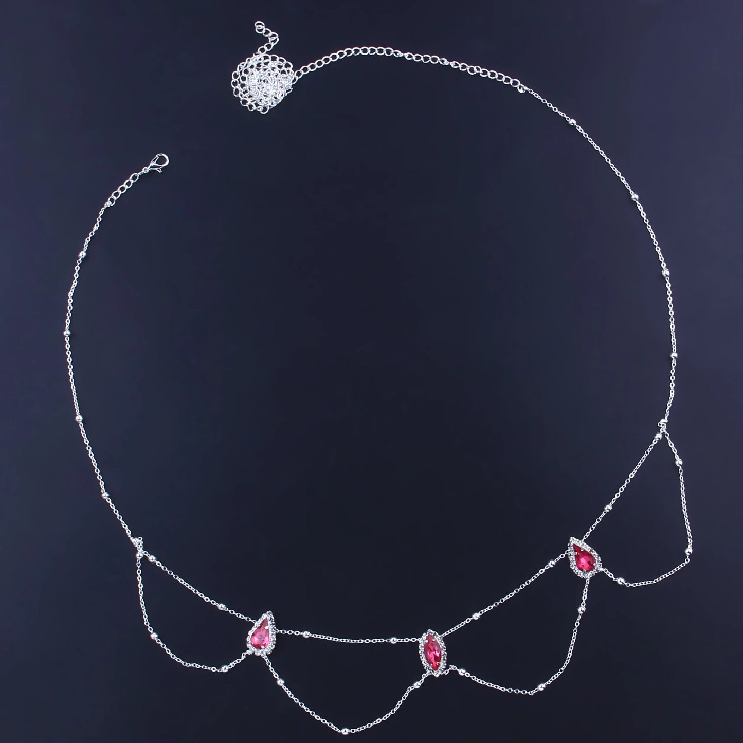 Glam Statement Beaded Rhinestone Belly Waist Chain Jewellery