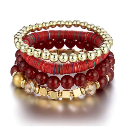 4 Pieces Beaded Beads Bracelets Sets