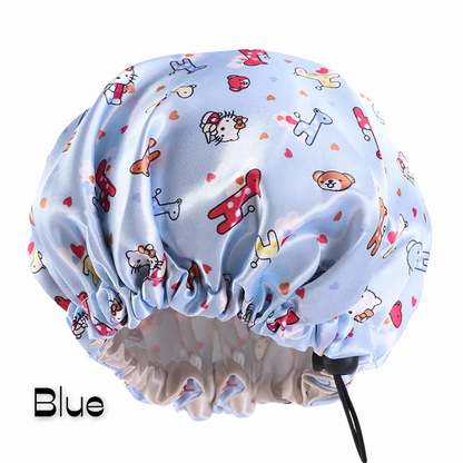 Kids Adjustable Double Layered Revisable Satin Silk Bonnet Caps
