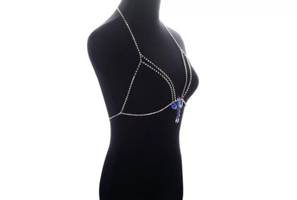 Crystal Rhinestone Bralette Statement Body Chain Jewellery
