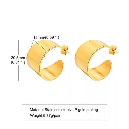Elegant Stainless Steal Gold Plated Stud Earrings