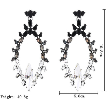 Crystal Diamante Rhinestone Sparkle Large Elegant Statement Earrings