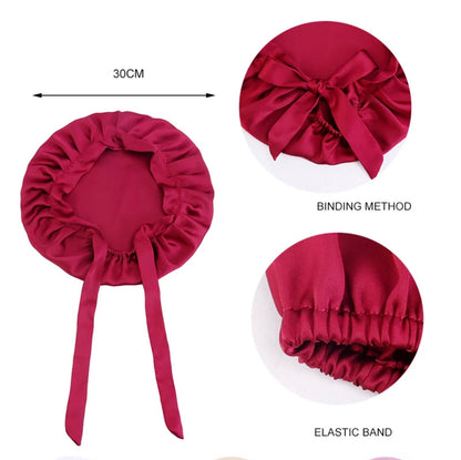 Satin Silk Single Layered Stylish Bonnet Cap With Ties