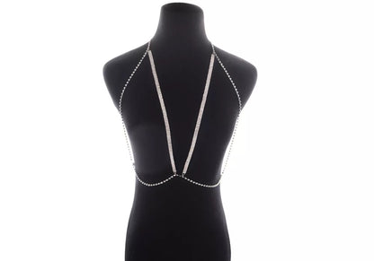 Crystal Rhinestone Bralette Bra Statement Body Chain Jewellery