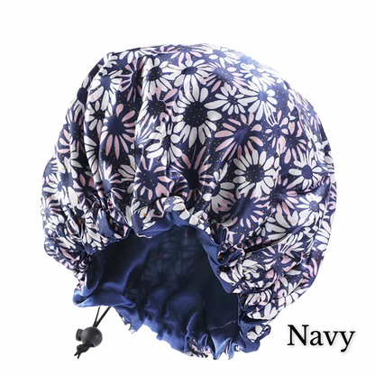 Adjustable Double Layered Revisable Satin Silk Bonnet Caps