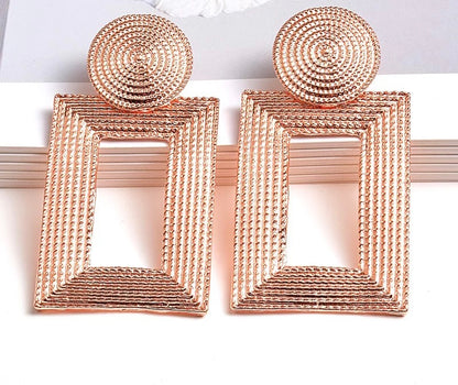 Elegant Rectangle Statement Dangle Stud Earrings
