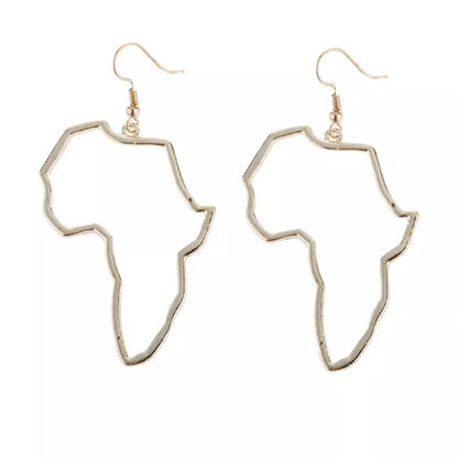 Lightweight Medium Africa Map Shaped Dangle Earrings