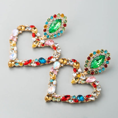 Multicolour Diamante Crystal Rhinestone Sparkle Elegant Statement Earrings