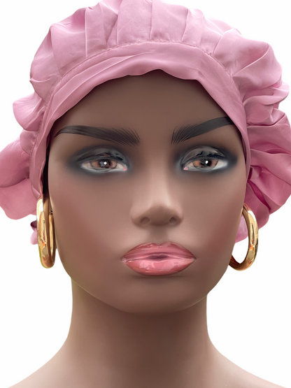 Satin Silk Single Layered Stylish Bonnet Cap With Ties