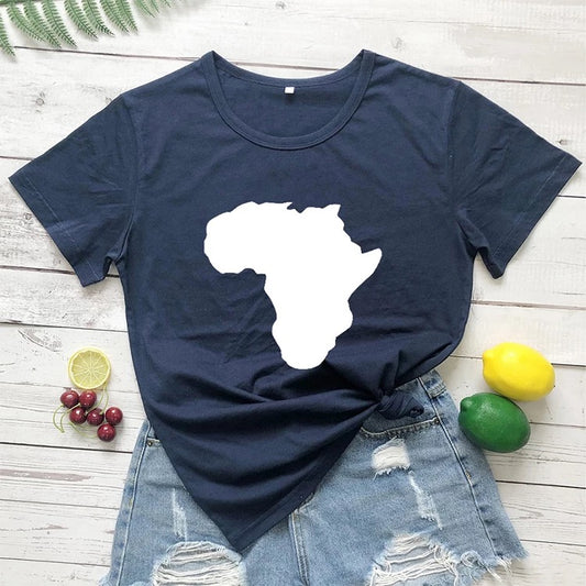 Heritage Printed Outlined Africa Map Cotton T Shirts