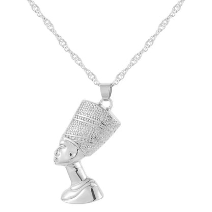 Ancient Egyptian Queen Nefertiti Head Shaped Pendant Necklace