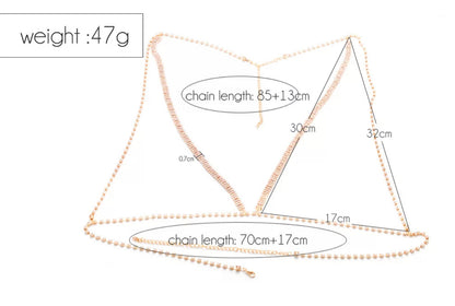 Crystal Rhinestone Bralette Bra Statement Body Chain Jewellery