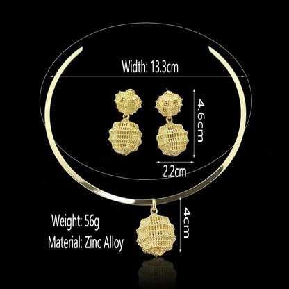 Elegant Luxurious Minimalist Metal Jewellery Set