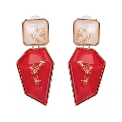 Bohemia Gold Powdered Resin Statement Earrings