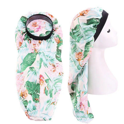 Long Satin Silk Single Layered Bonnet Caps For Braids And Long Hair